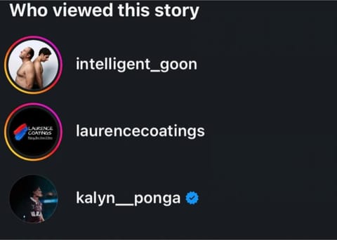 Screenshot of an Instagram "Who viewed this story" list that includes Kalyn Ponga's verified account.